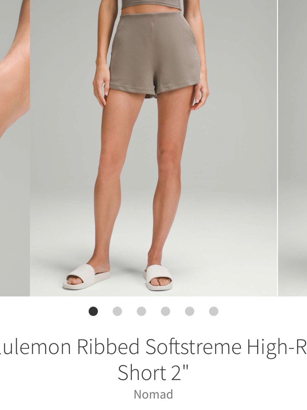 lululemon athletica Ribbed Softstreme High-Waist Softstretch Shorts in Nomad